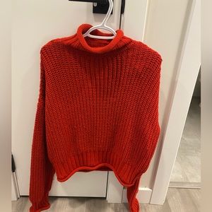 Lightly loved red turtle neck knit